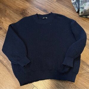 Dazy Navy Blue Knit Oversized Sweater